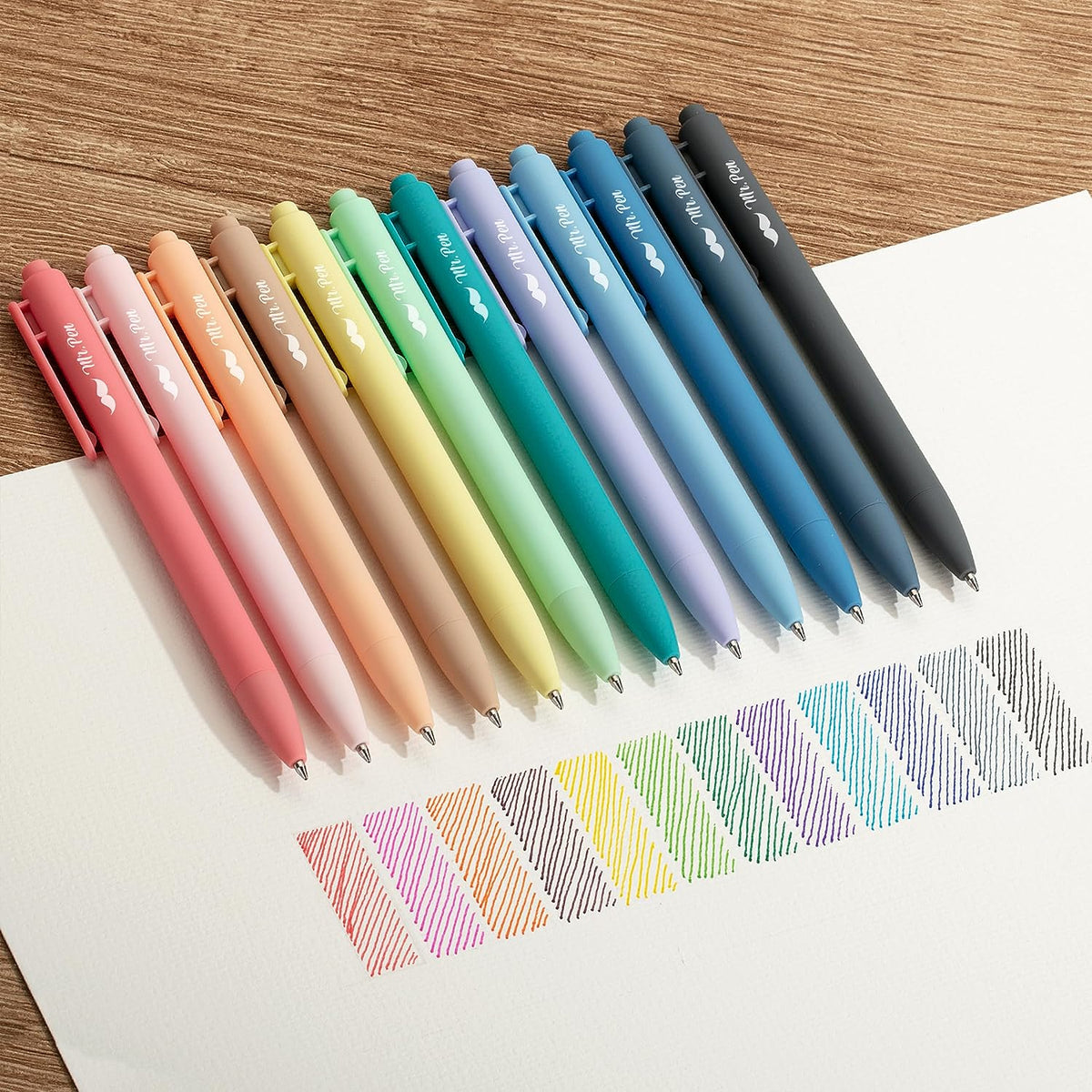 Retractable Gel Pens, 12 Pack, 0.7mm Fine Point, Assorted Colors