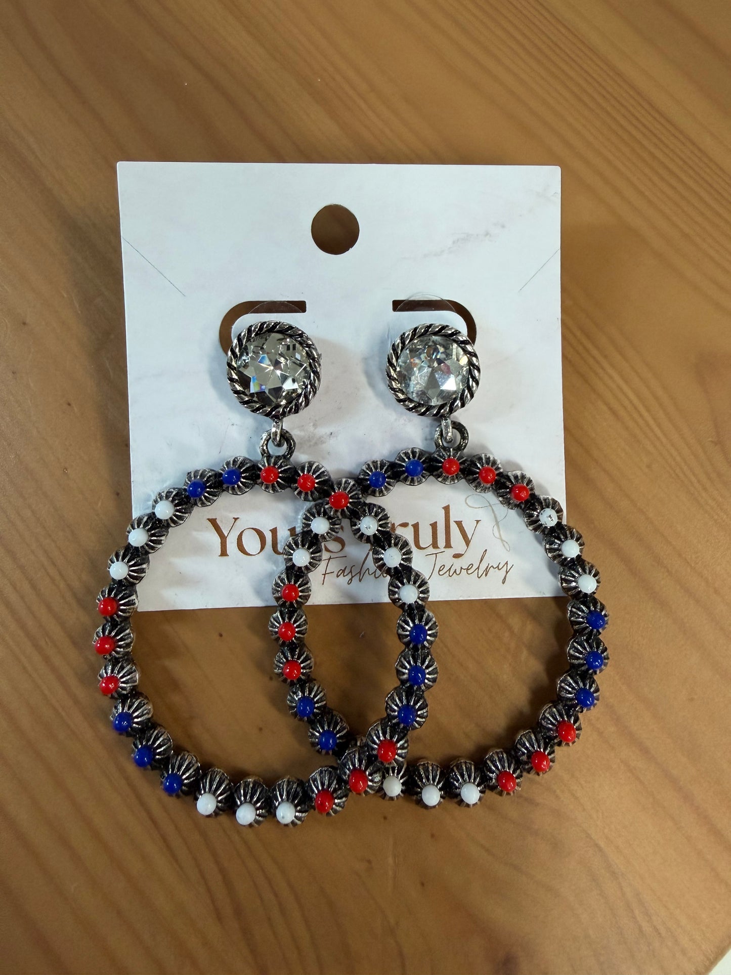 Patriotic Crystal Earrings
