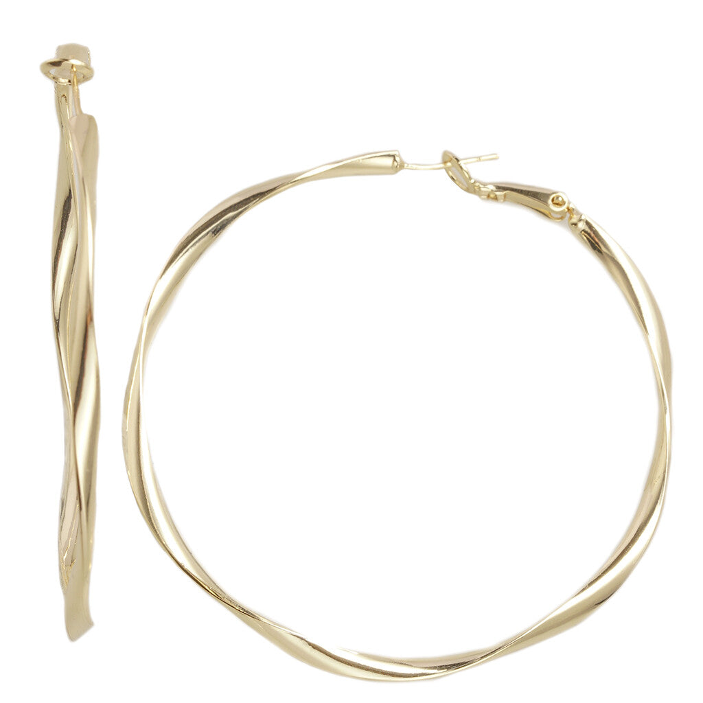 Large Shiny Twisted Hoop