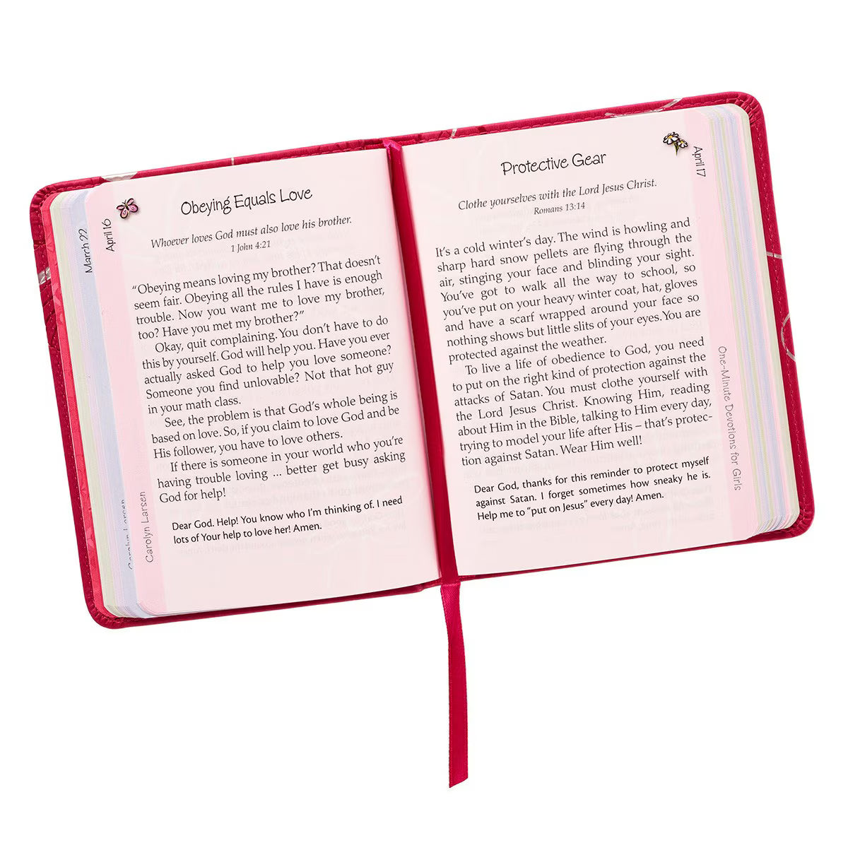 One-Minute Devotions for Girls Pink Faux Leather Devotional