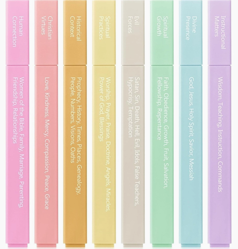 Mr. Pen- Bible Highlighters with Color-Coding System, 8 Pack