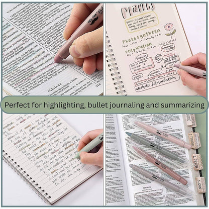 Gel Highlighters, 8 Pack, No-Bleed, Twist-Up Design, Sharpenable Tips, Smooth Glide, Perfect for Bible Pages