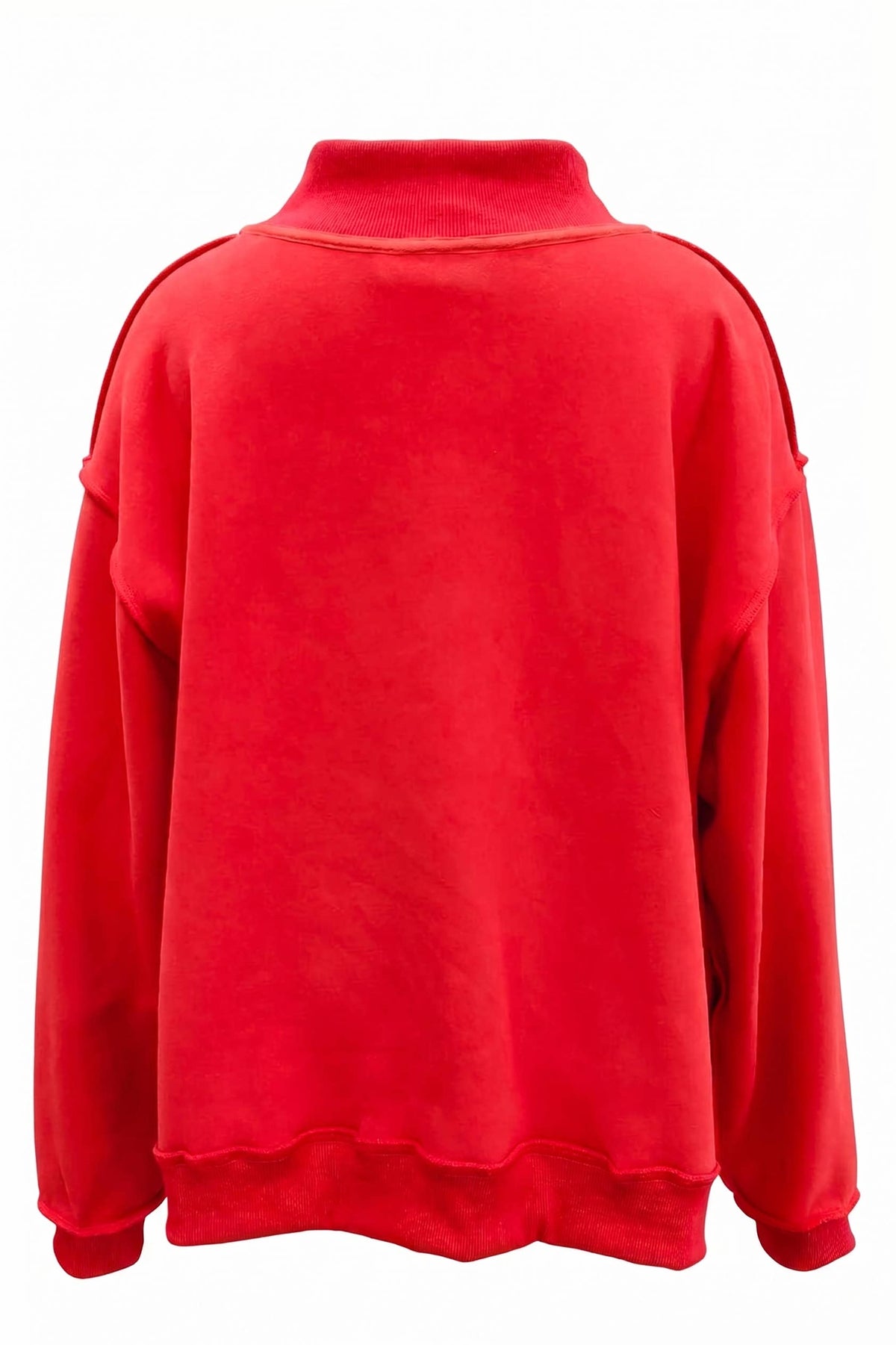 "MERRY" Embroidered Mock Neck Sweatshirt
