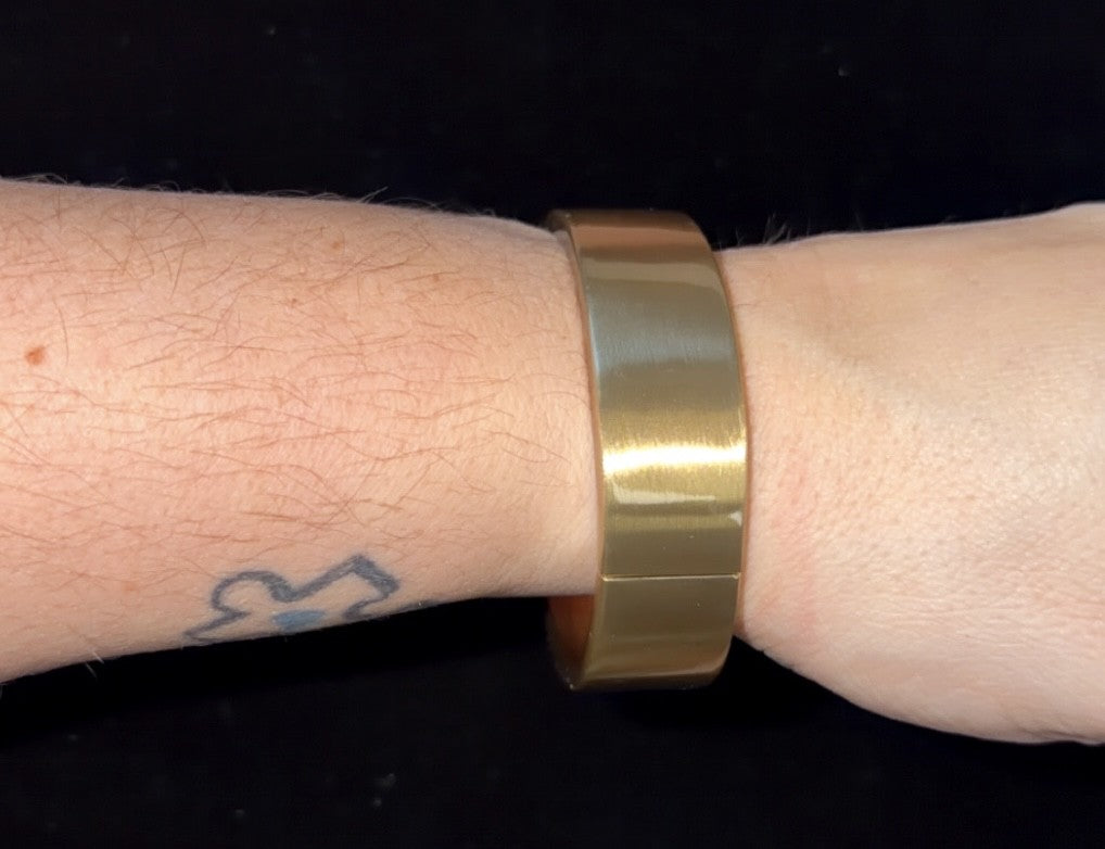 Wide Brushed Smooth Hinged Bangle