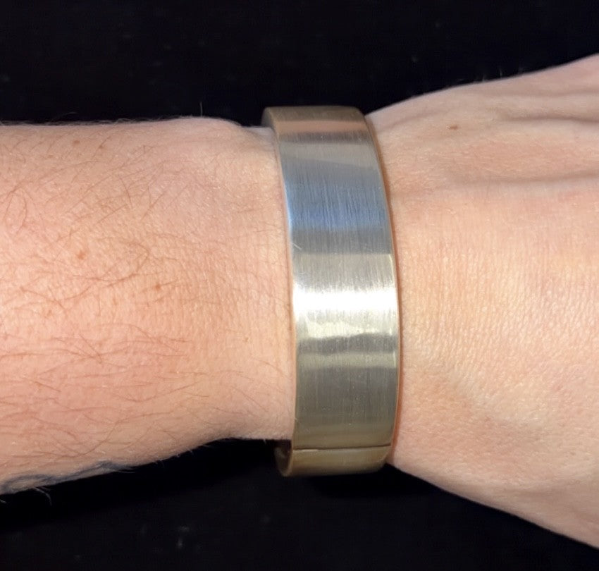 Wide Brushed Smooth Hinged Bangle