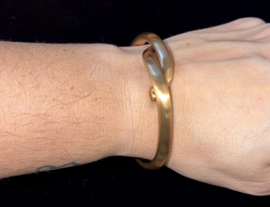 Curved Brushed Hinged Bangle