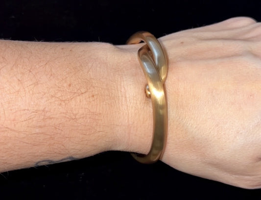 Curved Brushed Hinged Bangle