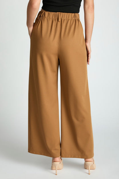 Plus Wide Leg Micro Waffle Textured Trousers