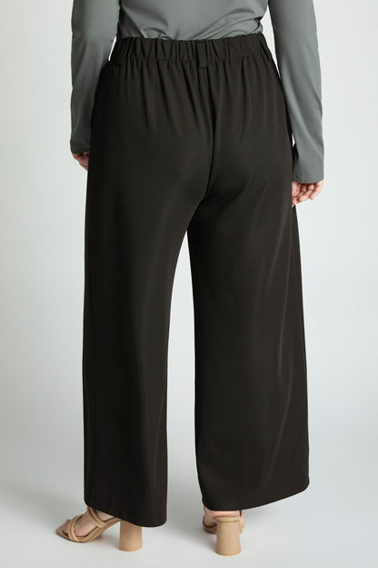 Plus Wide Leg Micro Waffle Textured Trousers