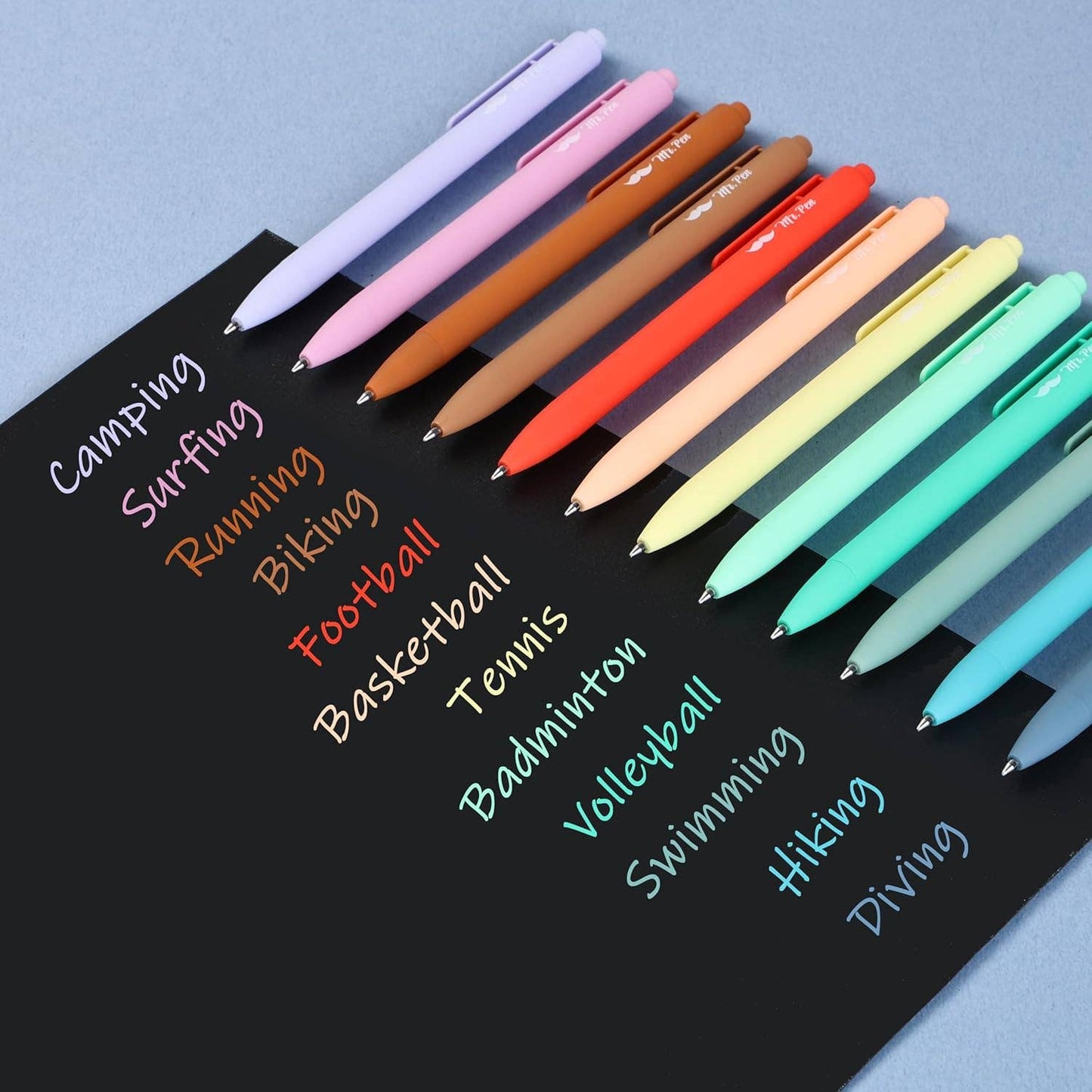Cute 12-Pack Retractable Gel Pens with Colored Ink