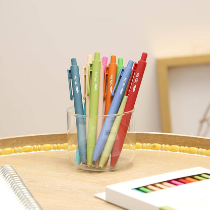 Cute 12-Pack Retractable Gel Pens with Colored Ink