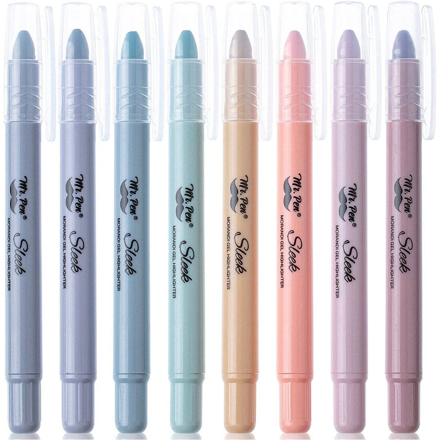 Gel Highlighters, 8 Pack, No-Bleed, Twist-Up Design, Sharpenable Tips, Smooth Glide, Perfect for Bible Pages