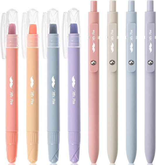 Mr. Pen 8-Pack Pastel Gel Highlighters and Pens