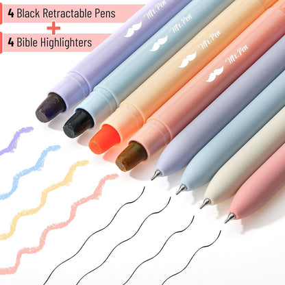 Mr. Pen 8-Pack Pastel Gel Highlighters and Pens