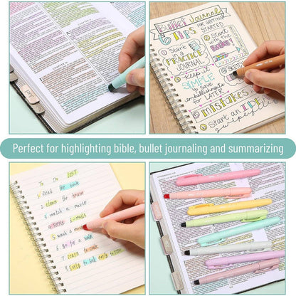 Gel Highlighters, 8 Pack, No-Bleed, Twist-Up Design, Sharpenable Tips, Smooth Glide, Perfect for Bible Pages