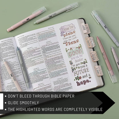Gel Highlighters, 8 Pack, No-Bleed, Twist-Up Design, Sharpenable Tips, Smooth Glide, Perfect for Bible Pages