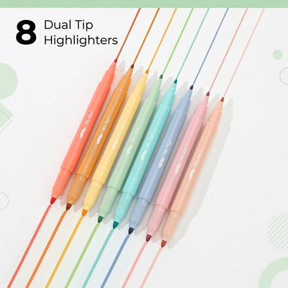Dual Tip Bible Highlighters Set 8 Pcs