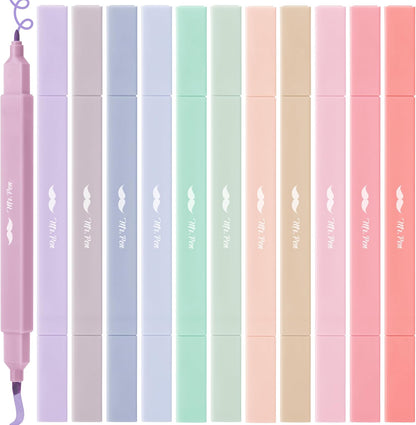 Dual Tip Aesthetic Bible Highlighters Set 12 Pcs
