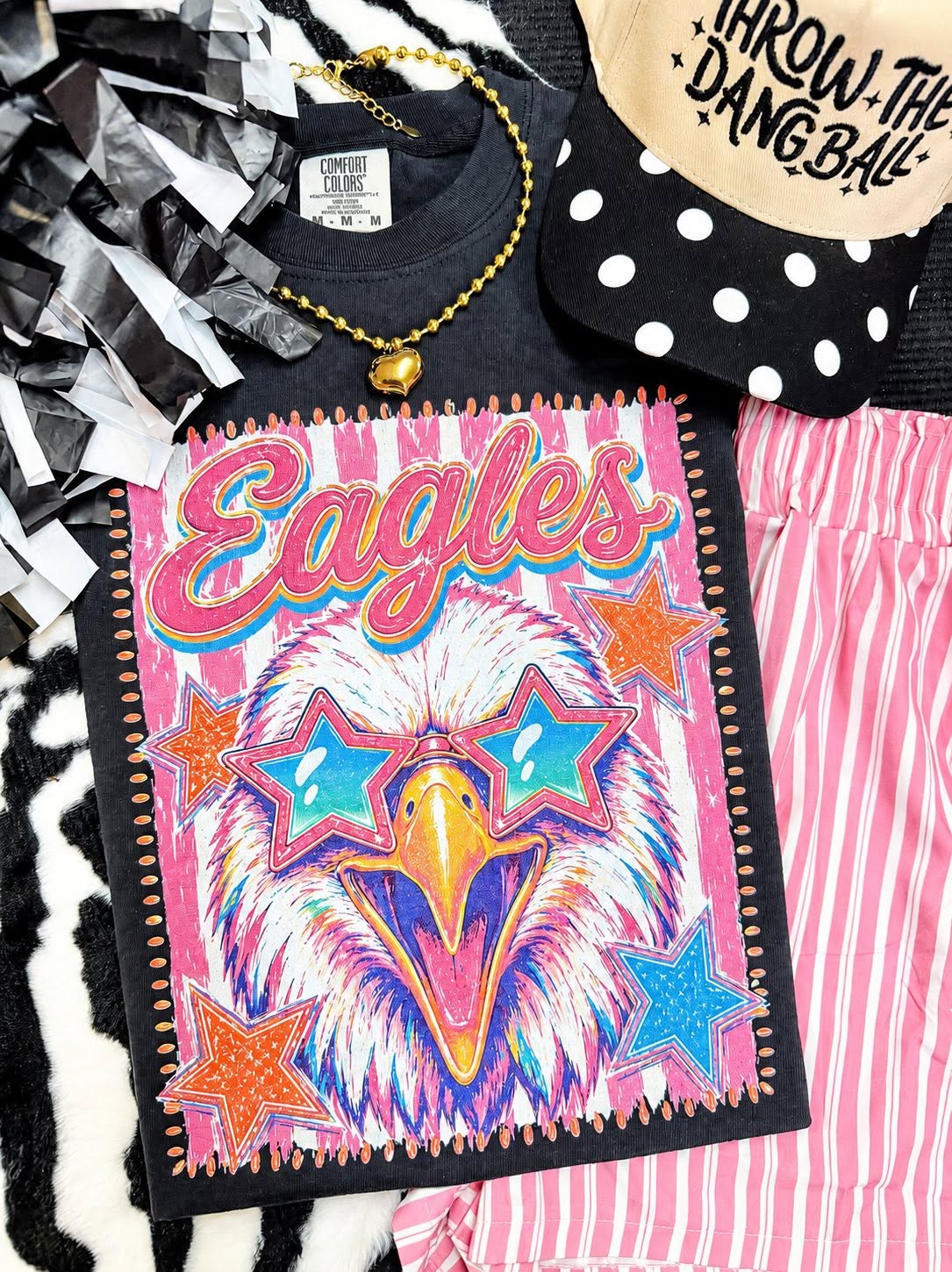 PREORDER | Custom Pink Stripe Vintage Mascot Tees