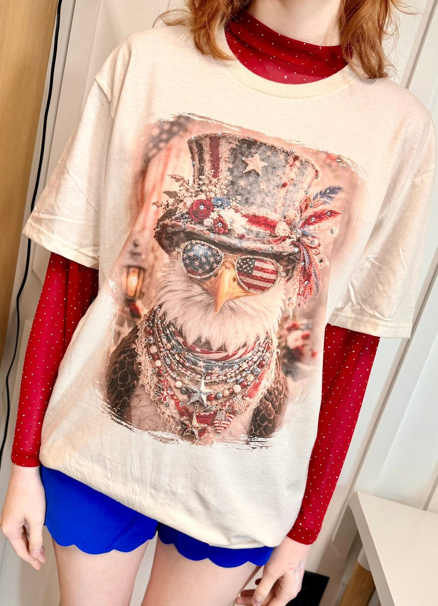 Bling Patriotic Eagle Tee