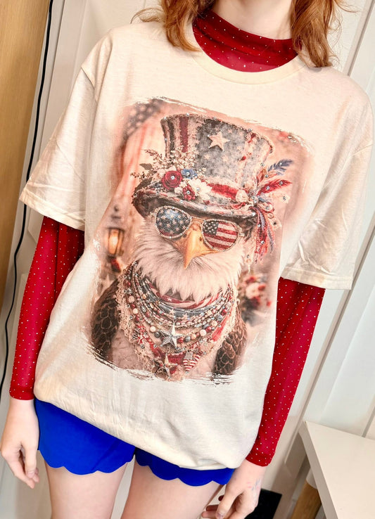 Bling Patriotic Eagle Tee