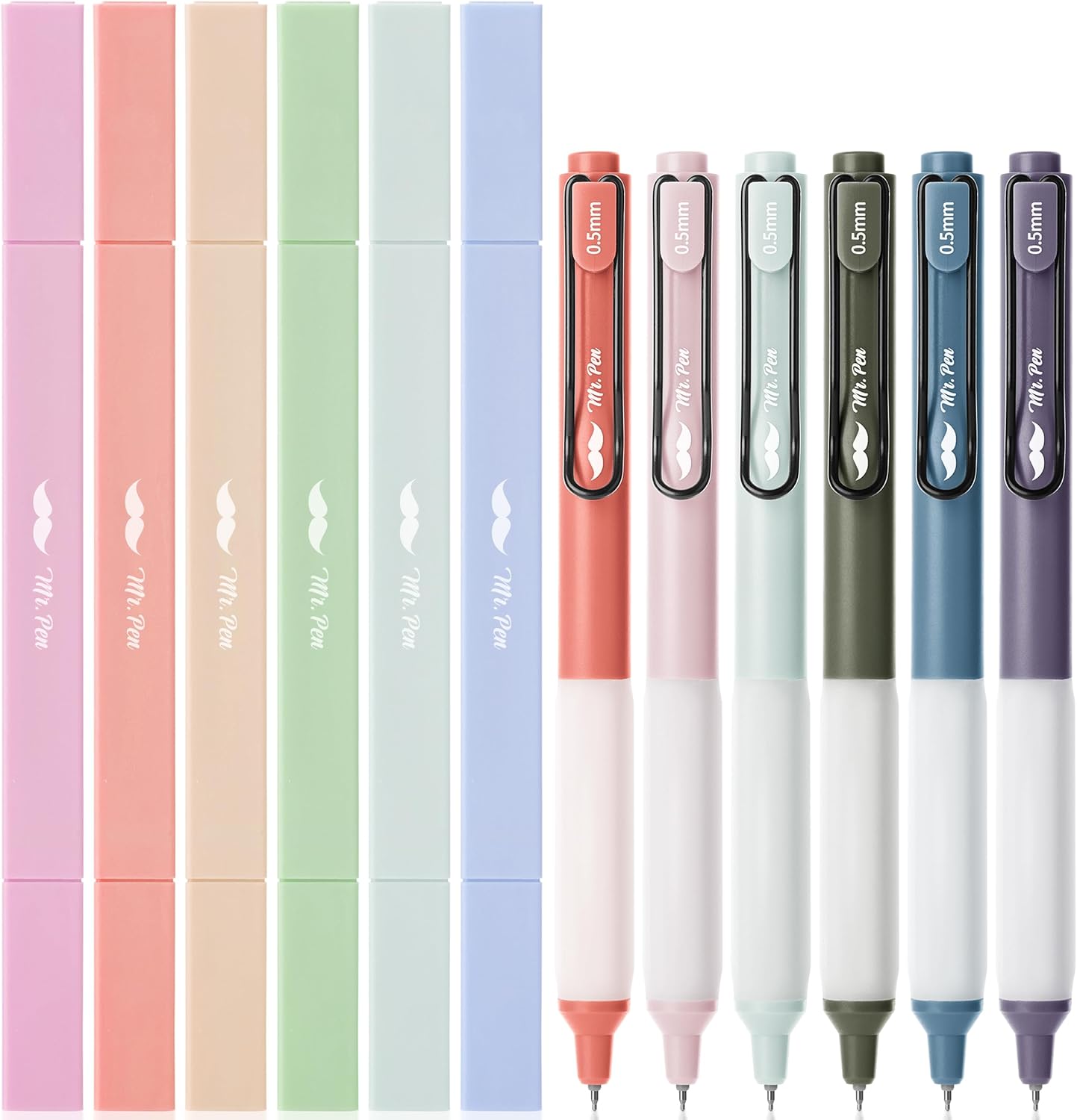 Dual Tip Aesthetic Highlighters and Gel Pens