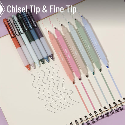 Dual Tip Aesthetic Highlighters and Gel Pens