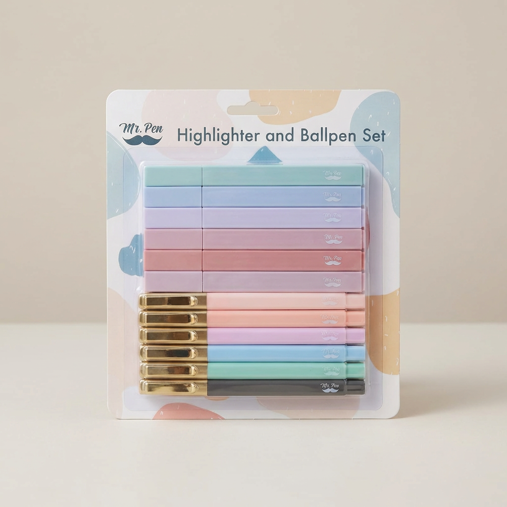 Mr. Pen 12-Pack Aesthetic No Bleed Highlighters & Pens