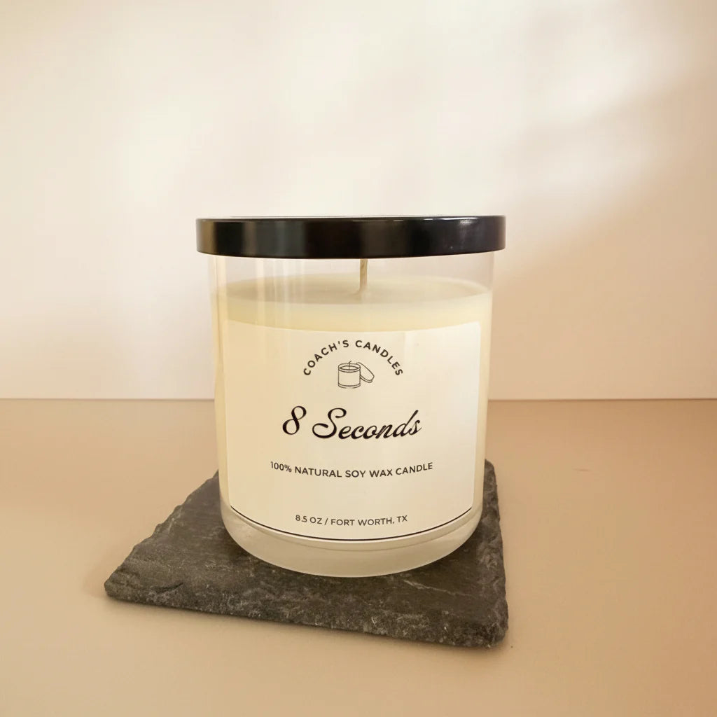 8 Seconds Leather Soy Candle | 8.5 oz