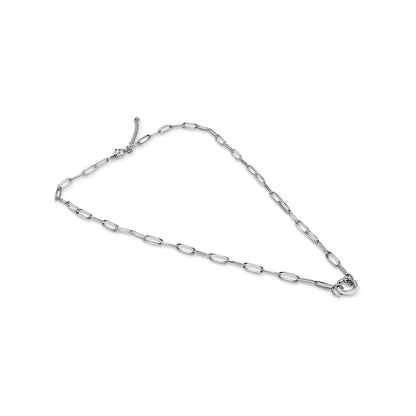Stainless Steel Paperclip Carabiner Charm Holder Necklace