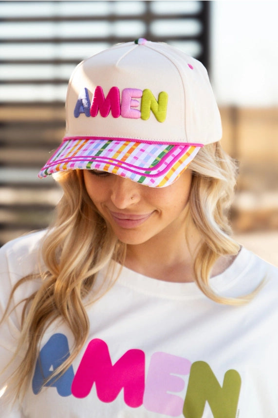 "AMEN" - Plaid Bill Hat