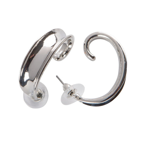 Silver Curlicue Hoop