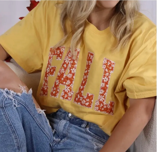 Fall Floral Short Sleeve - 1X
