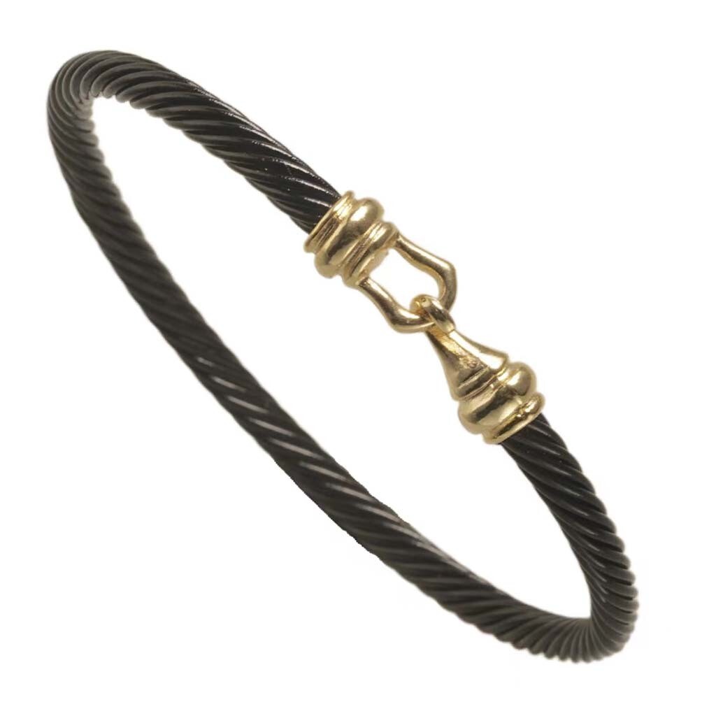 Thin Black Cable Bracelet