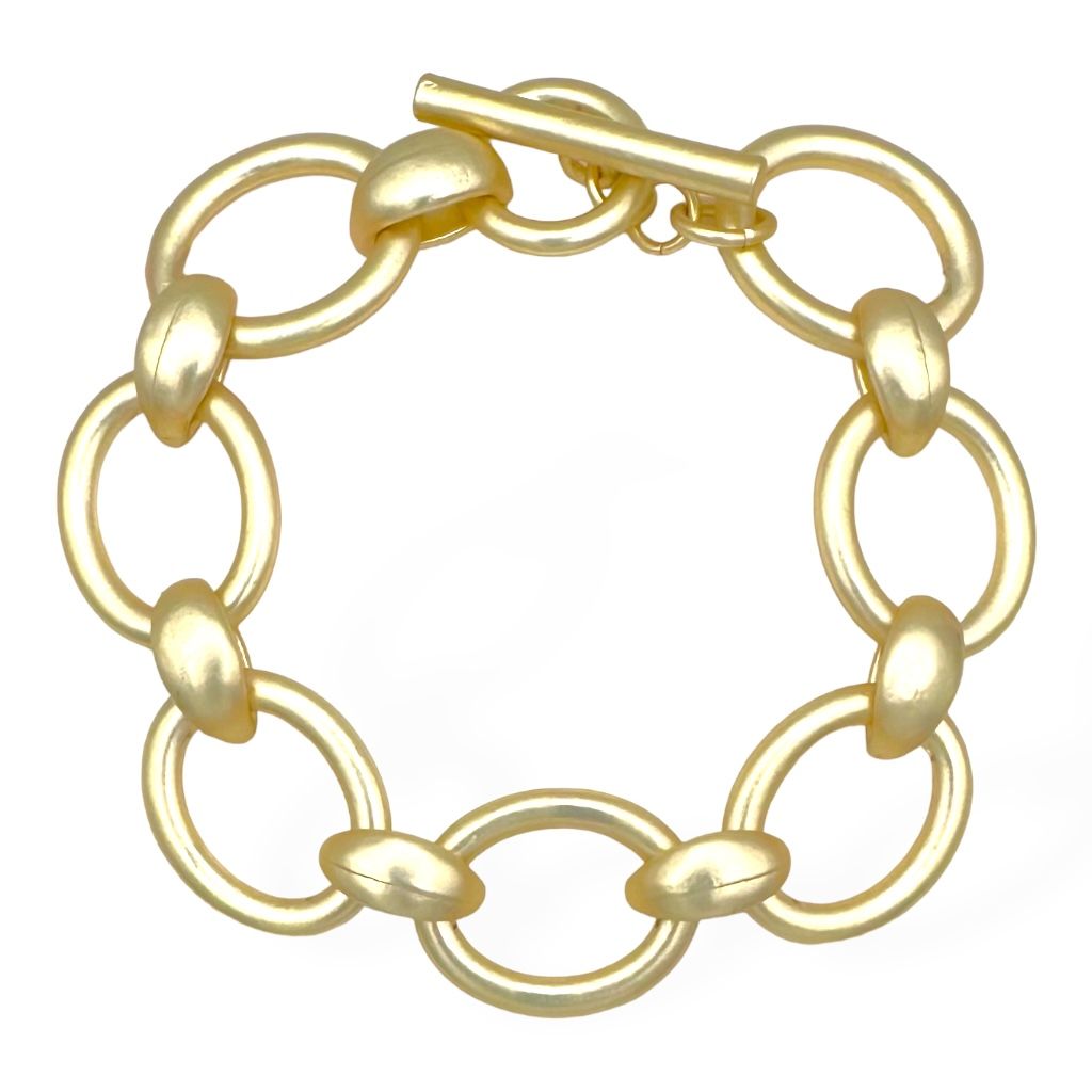 Smooth Gold Oval Link Bracelet