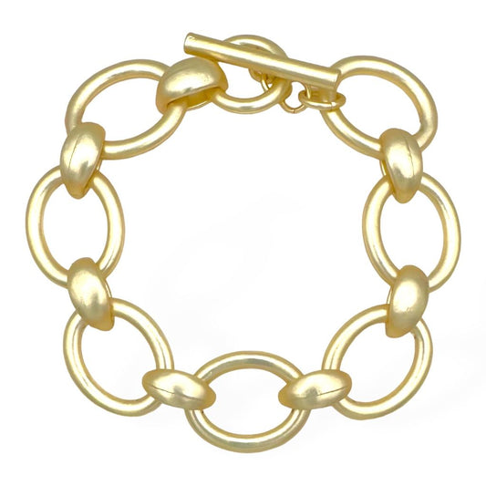 Smooth Gold Oval Link Bracelet