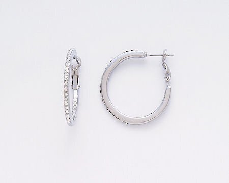 Silver Thin CZ Hoop
