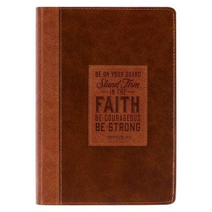 Stand Firm Faux Leather Classic Journal - 1 Corinthians 16:13