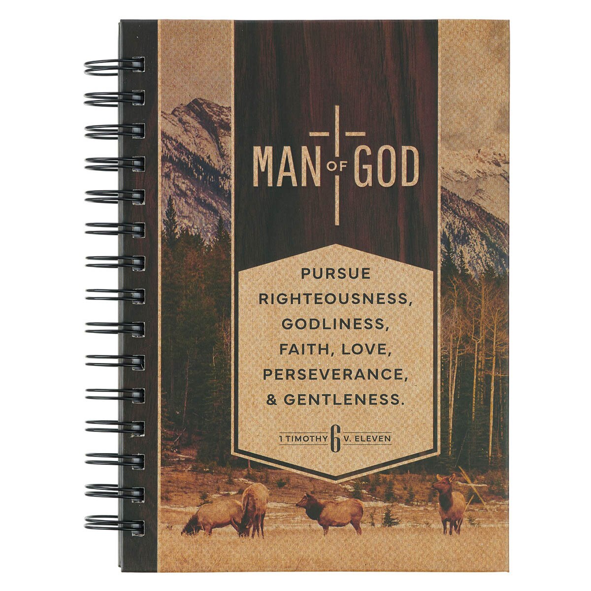 Man of God Large Spiral Journal - 1 Timothy 6:11
