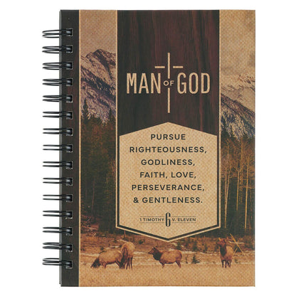 Man of God Large Spiral Journal - 1 Timothy 6:11