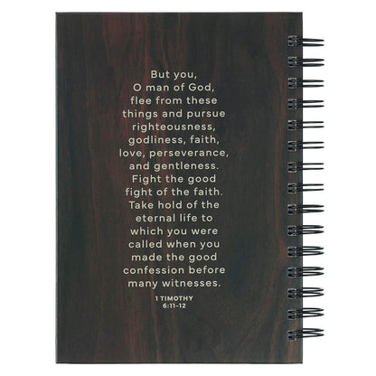 Man of God Large Spiral Journal - 1 Timothy 6:11