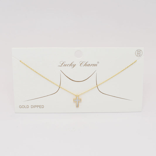 16" Necklace with Marble Cross Pendant