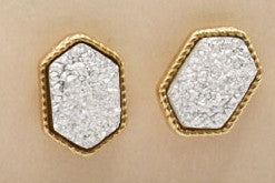 1/2" Druzy Stud Earrings