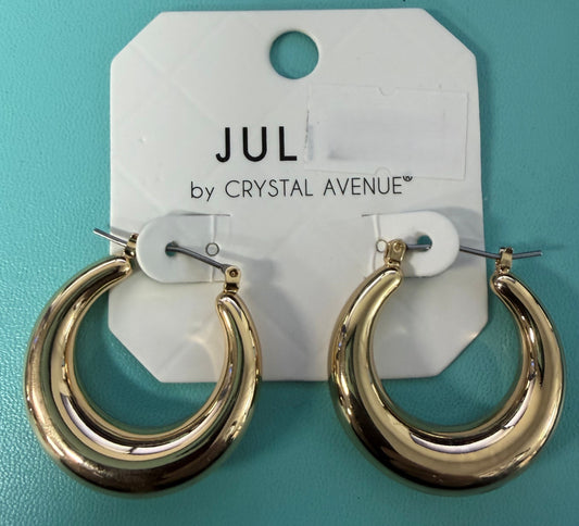 Puffy Wide Hoop Earrings