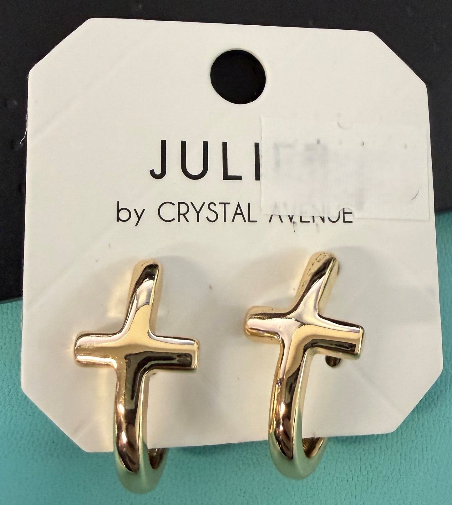 Cross Huggie Earrings