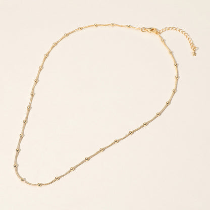 18K Filled Hypo Box Chain with Small Bead - GOLD