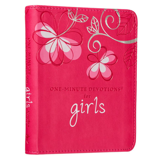 One-Minute Devotions for Girls Pink Faux Leather Devotional