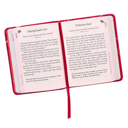 One-Minute Devotions for Girls Pink Faux Leather Devotional
