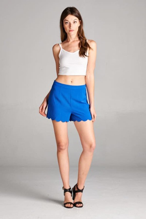 Scalloped Shorts - Blue