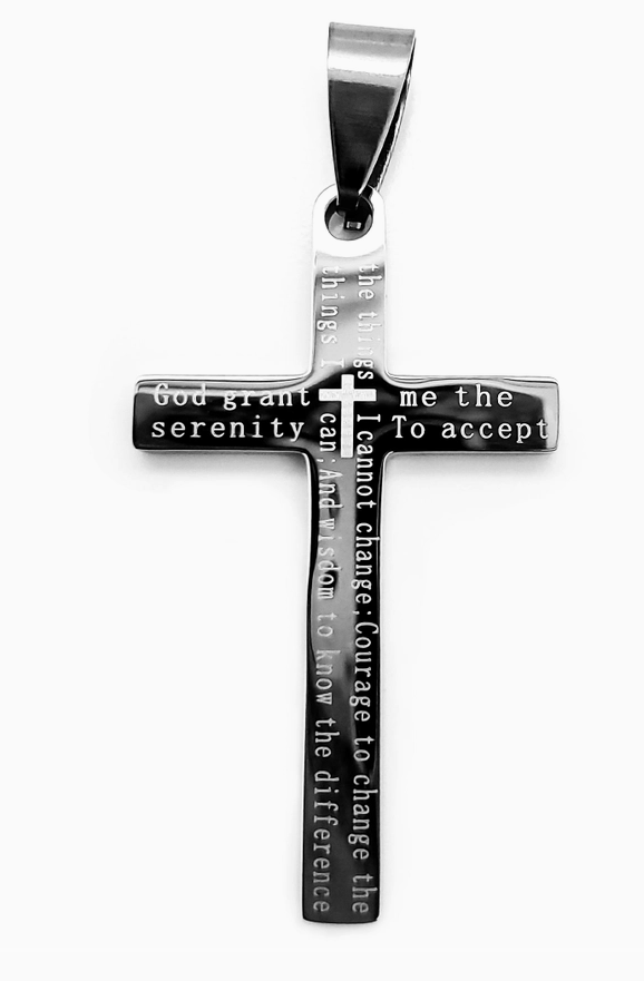 Serenity Stainless Steel Cross w/ 18" Rolo Chain